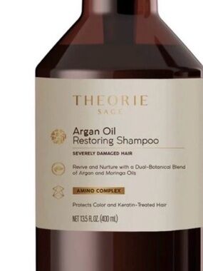 Theorie Sage Argan Oil Restoring Shampoo - Cream Label, Brown Bottle
